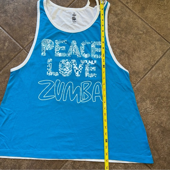 EUC - ZUMBA Wear Peace Love Workout Top - Picture 6 of 6